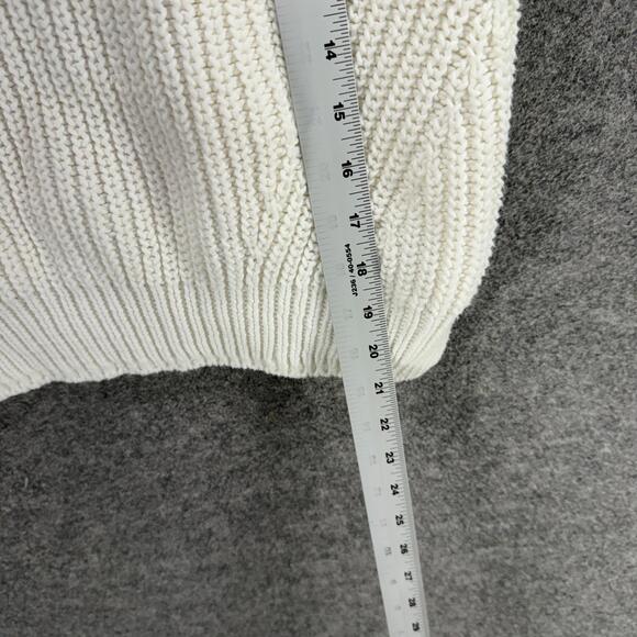 H&M Vest Women L Large White Knit Sleeveless Crew Neck Cotton Sequin Casual - Picture 6 of 7